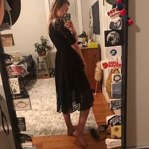 Black lace free people dress